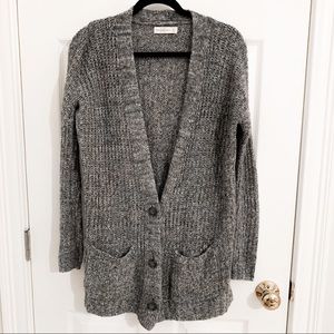 abercrombie & fitch marled gray knit cardigan